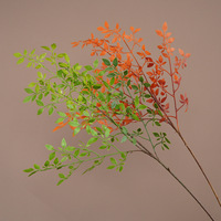 Nandina artificielle en pot à 5 branches, tige unique, plusieurs fourches, en plastique souple, pour décoration intérieure/extérieure, salon, centre commercial, art floral