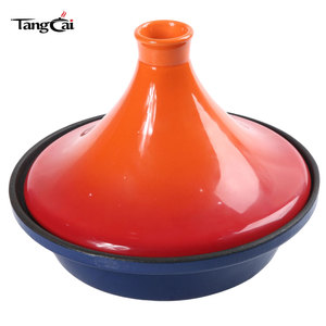Pot <span class=keywords><strong>à</strong></span> <span class=keywords><strong>tajine</strong></span> <span class=keywords><strong>en</strong></span> <span class=keywords><strong>fonte</strong></span> de qualité commerciale avec couvercle conique, résistant <span class=keywords><strong>à</strong></span> la rouille, idéal pour les plats marocains, cuisson lente, compatible four - Product Image 4