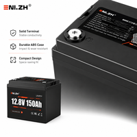 Batterie LiFePO4 semi-solide Enlzh 12,8V-150Ah, 4000 cycles, pack UN38.3 pour applications marines/bateaux, stockage solaire et véhicules électriques