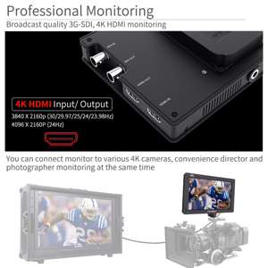 FEELWORLD Professional 7-inch 4K Camera <strong>Monitor</strong> FW703 IPS 1920x1200 HDMI 3G-SDI <strong>Input</strong> Ultra-Portable DSLR Field <strong>Monitor</strong> - Product Image 4