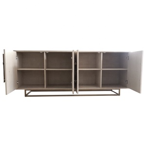 Dining Room Buffet Furniture High <strong>Gloss</strong> Customized <strong>White</strong> Cabinet <strong>Sideboard</strong> with Gold Stainless Steel Base - Product Image 4