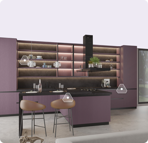 Vermonhouzz Mobili da <span class=keywords><strong>Cucina</strong></span> Classici Stile Shaker con Inserti in Vetro, Armadietti Personalizzati con Fronte in Vetro <span class=keywords><strong>per</strong></span> <span class=keywords><strong>Cucina</strong></span> - Product Image 2
