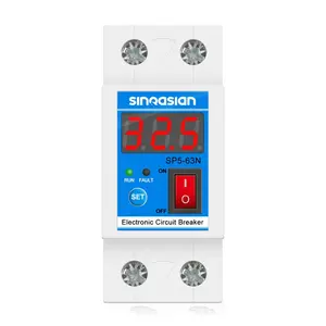 2-year warranty high quality din rail mount 2P 63A electronic circuit breaker for generator overload current protection