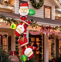 Aufblasbarer Weihnachtsmann auf Zuckerstange mit LED-Beleuchtung für Garten und Hof als Feiertagsdekoration