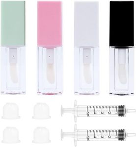 Private Label Custom Square Luxury Lip Gloss <b>Tube</b> <b>Plastic</b> Cosmetic Packaging 5ml Capacity Screw Cap Lip Oil <b>Tubes</b> - Product Image 1