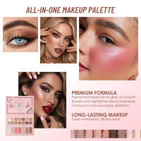 Palette de maquillage visage bio exclusive 21 couleurs tout-en-un, fard à paupières mat, paillettes fines, contouring, illuminateur, blush