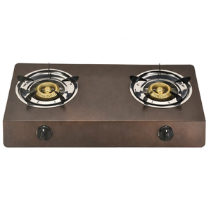 Table de cuisson à gaz 2 brûleurs en fonte de 0,6 mm, double cuisinière de table, protection anti-extinction de flamme, classe énergétique A, pour usage domestique et hôtelier - Product Image 1