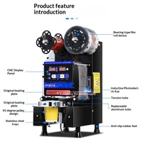 Machine à bulles de thé électrique automatique en acier inoxydable, modèle mini de bureau avec fonction de scellage pour petits gobelets en plastique et en papier
