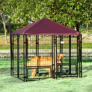 FCJ per esterno canile rotante portabottiglie per animali domestici saldati In filo di acciaio penna per cani impermeabile resistente UV tenda per rettili