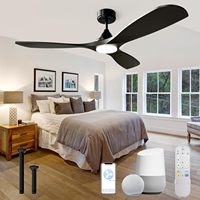 Pour YOUKAIN 52 pouces moderne Simple une lumière ventilateur de plafond avec gradateur télécommande inversée 3 pièces lame en bois alimentation électrique Sou