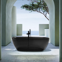 Baignoire autoportante de luxe en résine, surface solide en acrylique, baignoire en pierre artificielle