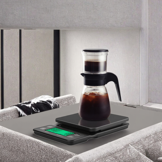 Portable Digital Kitchen Balance ABS Electronic Coffee Scale with Timer and Drip Brewing 5KG Battery Powered 0.1g Accuracy