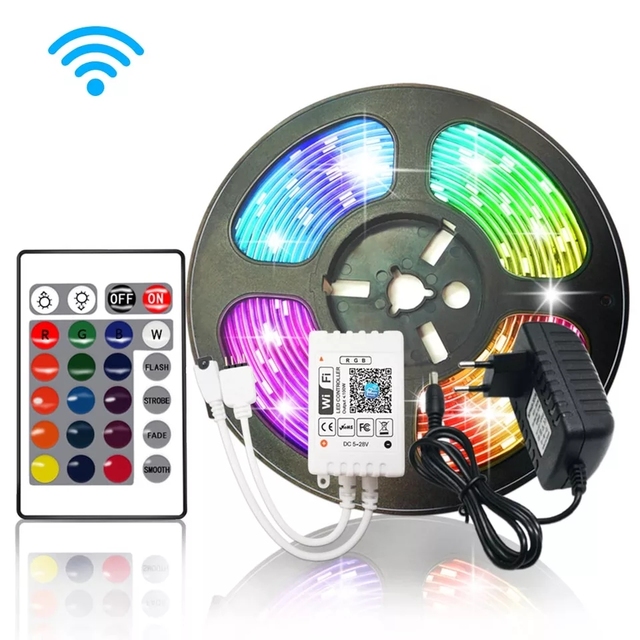 RGB LED Strip Light Smart Wireless Wifi Remote Control for Flexible 5m 10m 5050 SMD Waterproof LED Strips