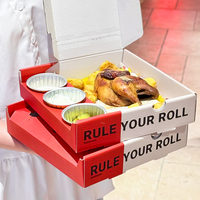Boîte à Shawarma de poulet biodégradable et écologique personnalisée pour restaurant, avec compartiment pour sauce et coupelle à trempette, idéale pour la restauration rapide et les événements.