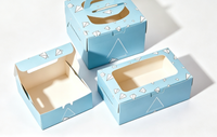 Boîte à gâteau biodégradable de luxe, emballage personnalisé en carton ivoire avec fenêtre, adapté aux aliments, pour pâtisserie