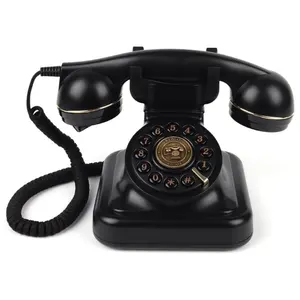 复古座机电话、带按钮的经典有线台式电话、家居装饰用古董座机电话、办公室、酒店