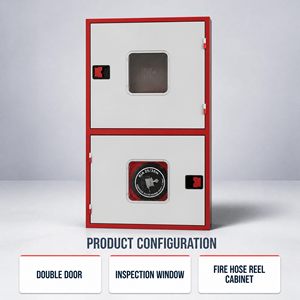 Armadio Antincendio a Doppia Porta per Tubi Antincendio, in Acciaio, Certificato FM CE, Personalizzazione Diretta dalla Fabbrica per l'Arabia Saudita - Product Image 4