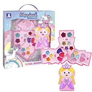 2023 Wholesale Pink Doll Eye shadow Lipstick Kit Beauty Kids Yellow Makeup Sets Cosmetics Girls Toys Professional Manufacturer