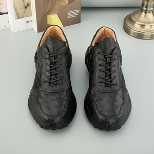 Zapatillas Personalizables de Piel de Avestruz Negra para Hombre, Cómodas para Caminar, para Negocios y Uso Diario - Product Image 3