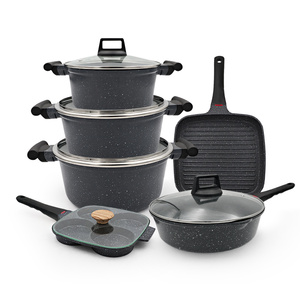 SANLANG Juego de Ollas y Sartenes Antiadherentes de Aluminio Fundido para Cocina Doméstica, Sin PFOA y Ecológico - Product Image 5