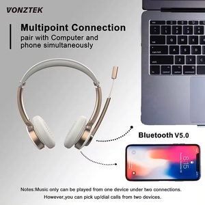 Tai nghe stereo với enc mic Headband điều chỉnh và Boom hỗ trợ PC/kết nối di động và dịch vụ khách hàng - Product Image 4