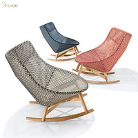 Ins style créatif nordique paresseux canapé chaise terrasse balcon loisirs chaise longue rotin tissé mobilier d'extérieur