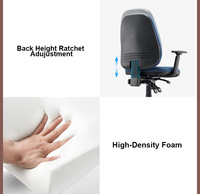 Silla de Escritorio Giratoria de Tela con Mecanismo de Altura Ajustable, Sillas Ergonómicas de Oficina con Reposabrazos Acolchados de PU
