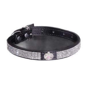 Pet Rhinestone <b>Collar</b> S M Pink PU Leather <b>Dog</b> Cat Necklace With Crown Design For Small Medium Pets - Product Image 4