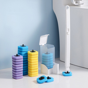 Disposable Toilet Brush <b>Sponge</b> Replacement Heads Cleaning Set Rectangle Plastic <b>Bath</b> Tool - Product Image 1