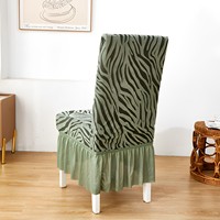 Housse de chaise moderne à rayures avec jupe élastique, housse de table à manger pour usage domestique et hôtelier, housses universelles pour mariage