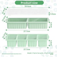 Accessoires de cuisine : Bac de congélation en silicone de qualité alimentaire avec couvercle, boîte de rangement pour base de soupe et fondue, moule à glaçons, récipient de conservation des aliments frais
