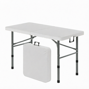 Mesa de Plástico Resistente y Ecológica de 96 Pulgadas con Marco de Aluminio para Acampar, Hacer Picnic, Plegable y Portátil - Banquete al Aire Libre - Product Image 1