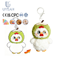 Uyeah CPC/EN71/GRS Porte-clés en peluche personnalisé en forme de poussin, en coton doux, petit animal en peluche pour sac