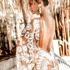 Robes longues à manches longues, sexy, moulantes, longueur au sol, grande taille, robe de soirée pour soirée décontractée - Product Image 5