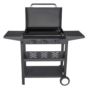 <span class=keywords><strong>Barbecue</strong></span> au <span class=keywords><strong>gaz</strong></span> moderne et résistant au vent pour l'extérieur, <span class=keywords><strong>avec</strong></span> 3 brûleurs, <span class=keywords><strong>couvercle</strong></span> et roulettes, portable, sans fumée, pour plusieurs personnes - Product Image 6
