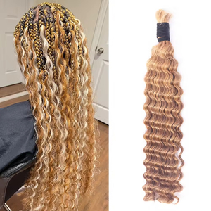 Vendita calda all'ingrosso 100% capelli umani alla rinfusa su misura Texture <span class=keywords><strong>e</strong></span> colore onda profonda SDD alla rinfusa capelli umani per intrecciare - Product Image 2