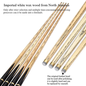 Queue de billard en bois de frêne artisanal, articulée en acier inoxydable, avec joint en ébène, Omin Omin-Enlighten 147 cm, vente chaude - Product Image 5