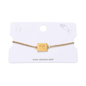 Pulsera con Letra H Angelina, Chapada en Oro, Acero Inoxidable, Joyería de Moda para Mujer, Regalo, Amuleto Moderno, 12x14cm - Product Image 2