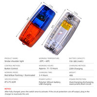 Meilleur prix Lampe de signalisation routière LED étanche IP65 à énergie solaire en plastique, lampe d'avertissement de sécurité pour épaule, clignotante rouge et bleue