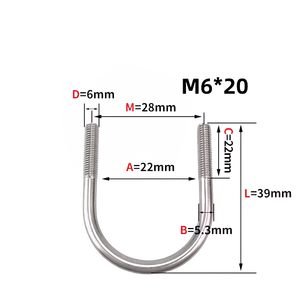 Cao su tráng <span class=keywords><strong>U</strong></span> bu lông cho ở lại dây <span class=keywords><strong>U</strong></span> hình dạng bu lông biển <span class=keywords><strong>u</strong></span>-<span class=keywords><strong>bolt</strong></span> cap | 1/2x2 1/2x5 1/4 inch không gây ô nhiễm lớp phủ cao su - Product Image 5