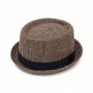 Chapeau Fedora Pork Pie Rétro Britannique Rayé Style Gentleman pour Homme et Femme, Promotionnel, Sérigraphie pour Bureau - Product Image 5
