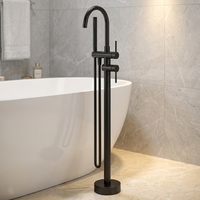 Robinet de luxe pour hôtel, mitigeur eau chaude et froide à jet de pluie, avec cartouche céramique, pour baignoire autoportante, en acier inoxydable 304