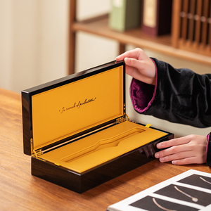 Quà Tặng Sang Trọng Thiết Lập Cho Nam Giới Màu Đen Thanh Lịch Cigar Humidor Hộp Kín Gỗ Trường Hợp Tái Chế Vật Liệu Vuông Mà Không Cần Ẩm Kế OEM/ODM - Product Image 1