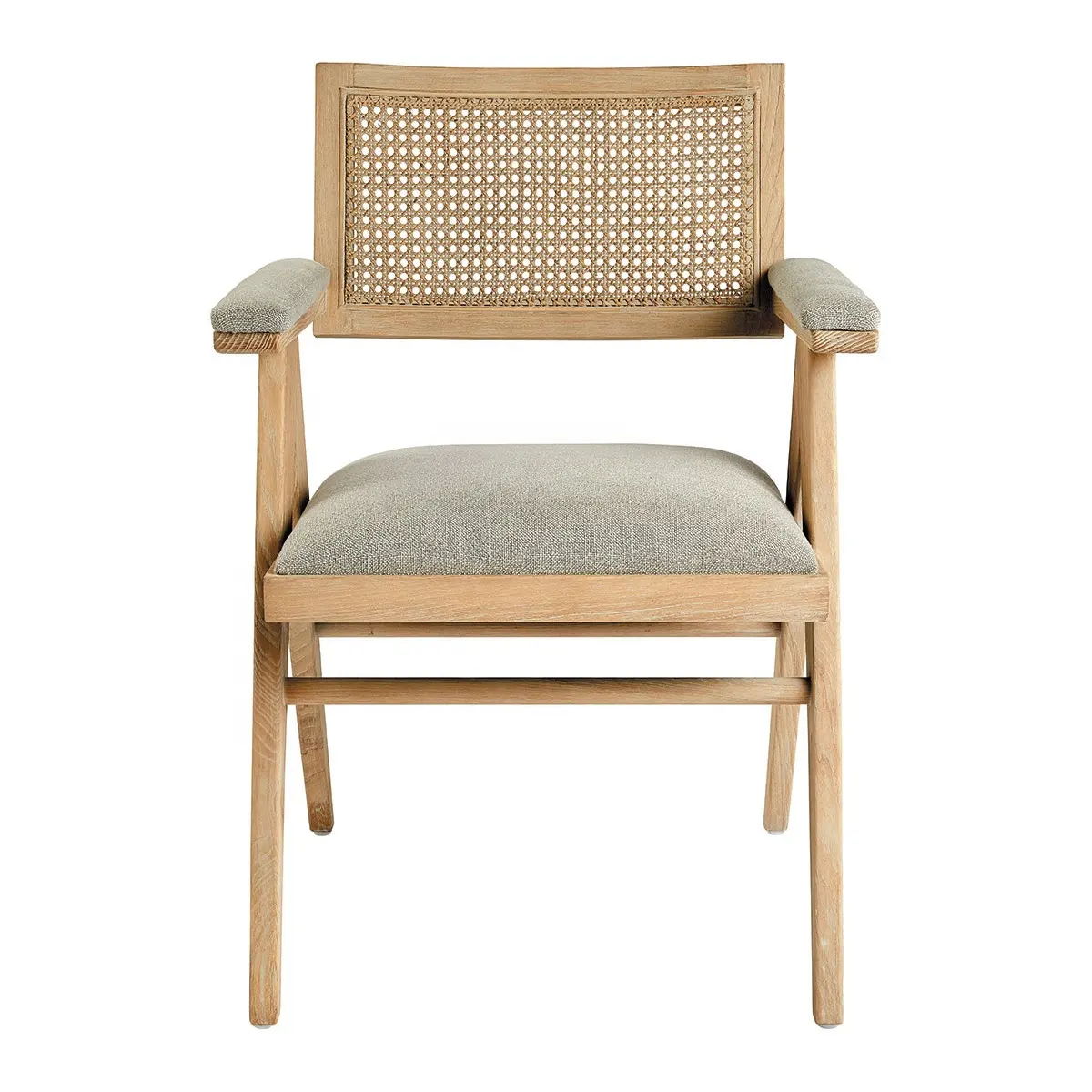 Chaise de salle à manger en rotin en bois massif de luxe nordique moderne et simple design