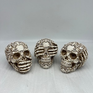 Crâne en résine à motifs créatifs de grande taille pour Halloween Décoration de la maison Couvrez vos <span class=keywords><strong>oreilles</strong></span>/yeux/bouches Forme Crâne - Product Image 6