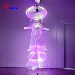 Vente directe d'usine, costumes de robot dansant lumineux à LED, robes de spectacle de danse de salon, vêtements de performance sur échasses, masques de fête - Product Image 2