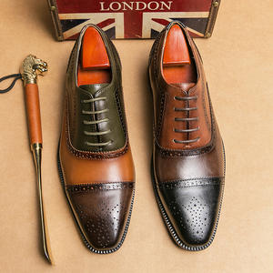 Zapatos Oxford de cuero de lujo, hechos a mano, multicolor, para hombre, para bodas y negocios. - Product Image 3