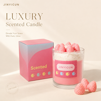 Velas Aromáticas Personalizadas en Forma de Taza de Postre con Coberturas de Galletas de Frutas, Aromas y Estilos Variados, Vela de Regalo de Marca Privada para Venta al por Mayor