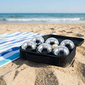 <span class=keywords><strong>Jeu</strong></span> <span class=keywords><strong>de</strong></span> boules <span class=keywords><strong>de</strong></span> pétanque professionnel classique en acier inoxydable robuste avec sac <span class=keywords><strong>de</strong></span> transport pour l'extérieur - Product Image 1