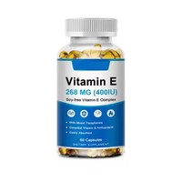 Cápsulas de Gel Suave de Vitamina E Antioxidante Soluble en Grasa, 400 UI de Potencia, Botella de 60 Unidades, Cuidado Nutricional Diario Celular y de la Piel para Adultos